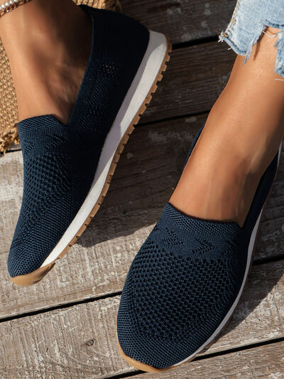 Mesh Round Toe Flat Slip-Ons