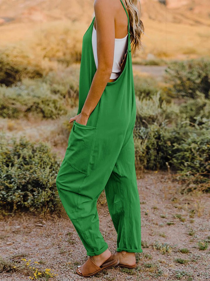 Double Take Full Size Sleeveless V-Neck Pocketed Jumpsuit - PVMARK