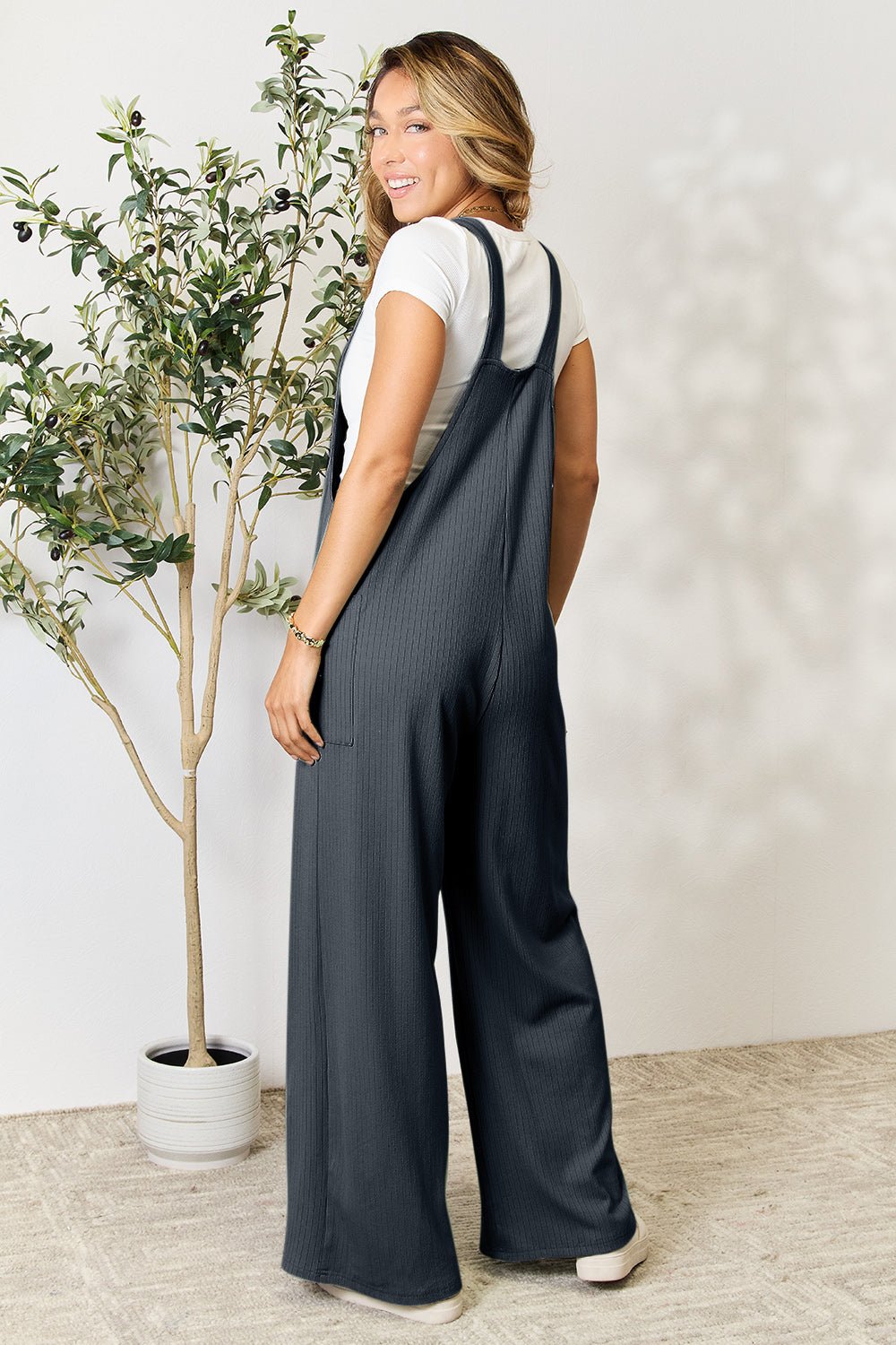 Double Take Full Size Wide Strap Overall with Pockets - PVMARK