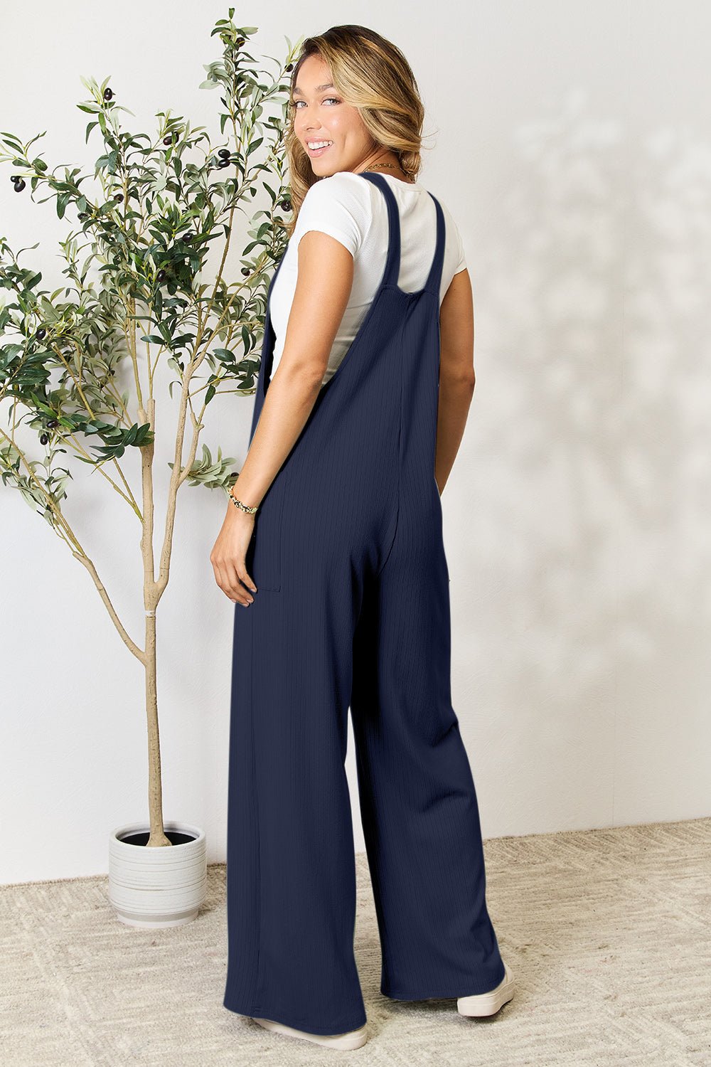 Double Take Full Size Wide Strap Overall with Pockets - PVMARK