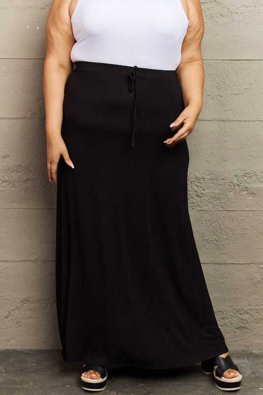 Culture Code For The Day Full Size Flare Maxi Skirt in Black - pvmark