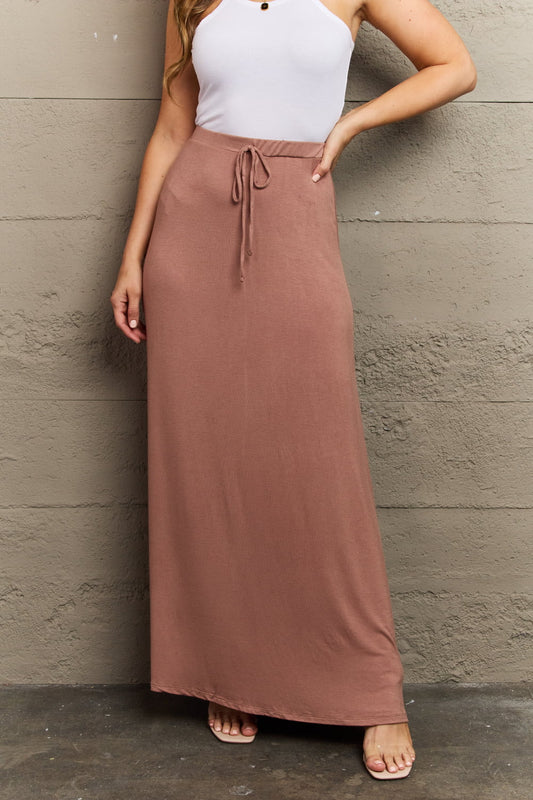 Culture Code For The Day Full Size Flare Maxi Skirt in Chocolate - pvmark