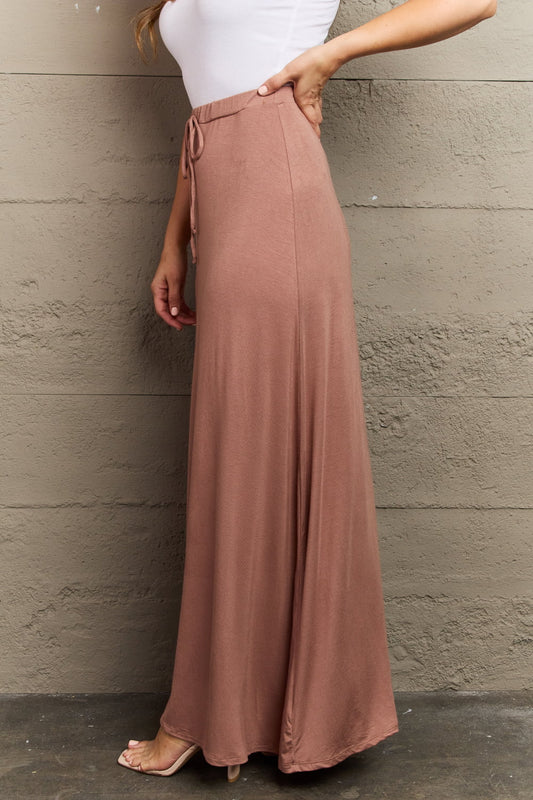 Culture Code For The Day Full Size Flare Maxi Skirt in Chocolate - pvmark
