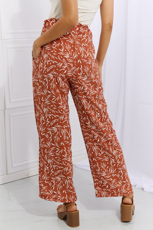 Heimish Right Angle Full Size Geometric Printed Pants in Red Orange - pvmark