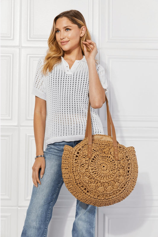 Justin Taylor C'est La Vie Crochet Handbag in Caramel - pvmark