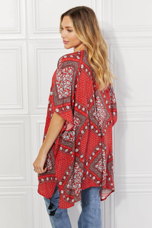 Justin Taylor Paisley Design Kimono in Red - pvmark