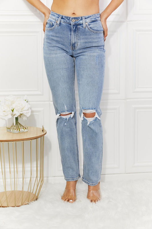Kancan Abby High Rise Slim Straight Jeans - pvmark