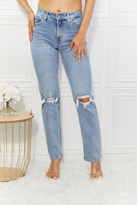 Kancan Abby High Rise Slim Straight Jeans - pvmark