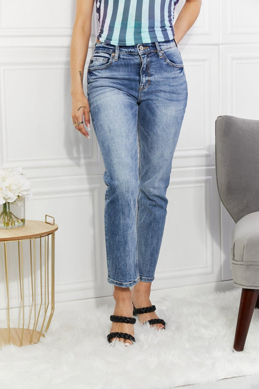 Kancan Full Size Amara High Rise Slim Straight Jeans - pvmark