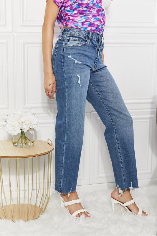 Kancan Full Size Melanie Crop Wide Leg Jeans - pvmark