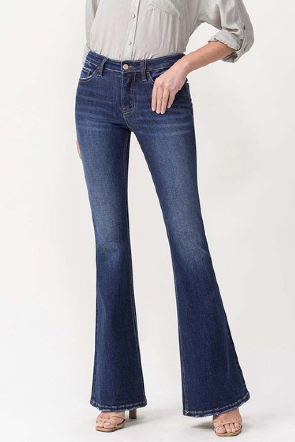 Lovervet Full Size Joanna Midrise Flare Jeans - pvmark