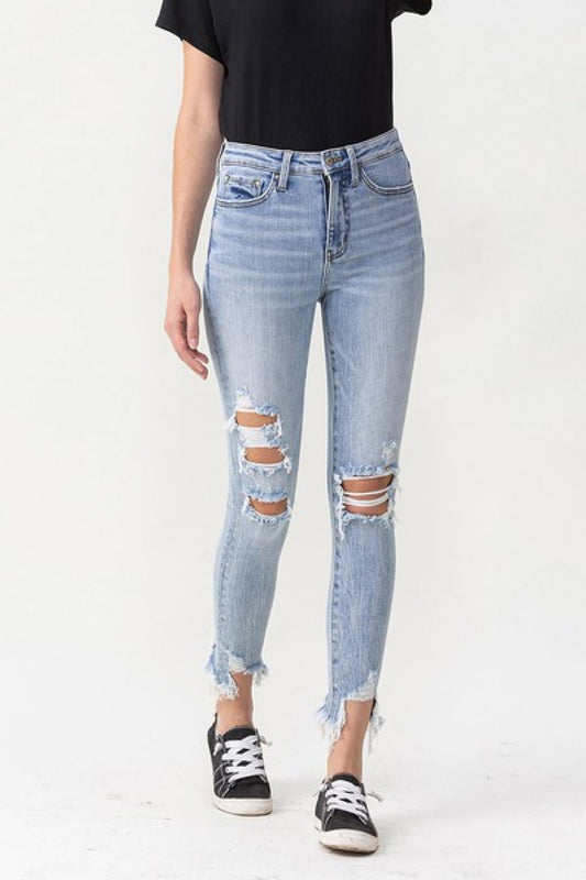 Lovervet Full Size Lauren Distressed High Rise Skinny Jeans - pvmark