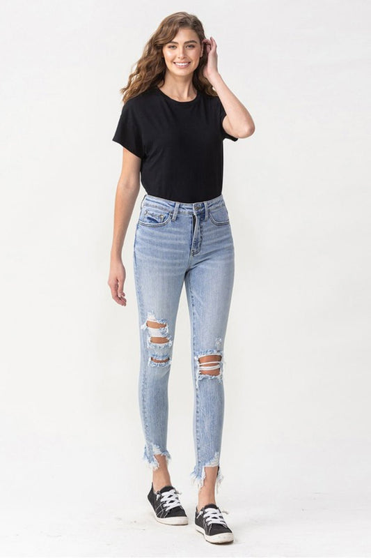 Lovervet Full Size Lauren Distressed High Rise Skinny Jeans - pvmark