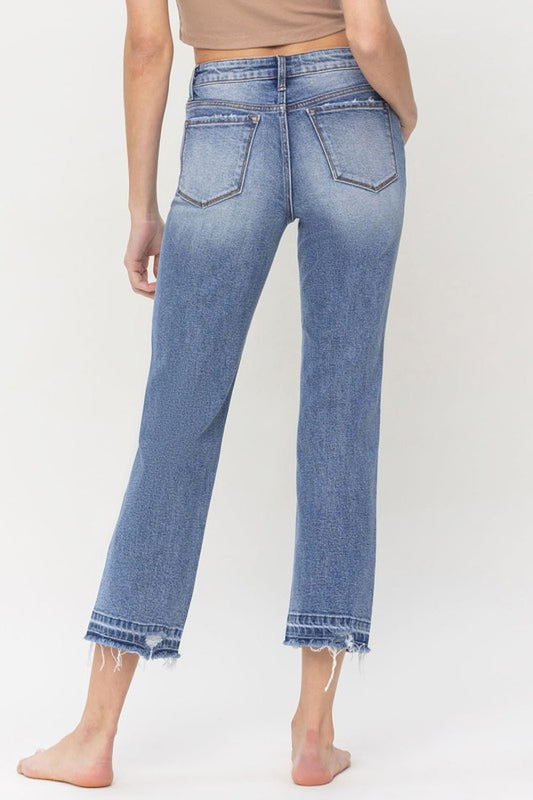 Lovervet Full Size Lena High Rise Crop Straight Jeans - pvmark