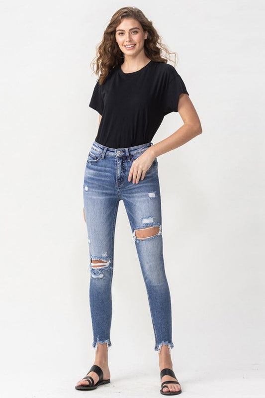 Lovervet Juliana Full Size High Rise Distressed Skinny Jeans - pvmark