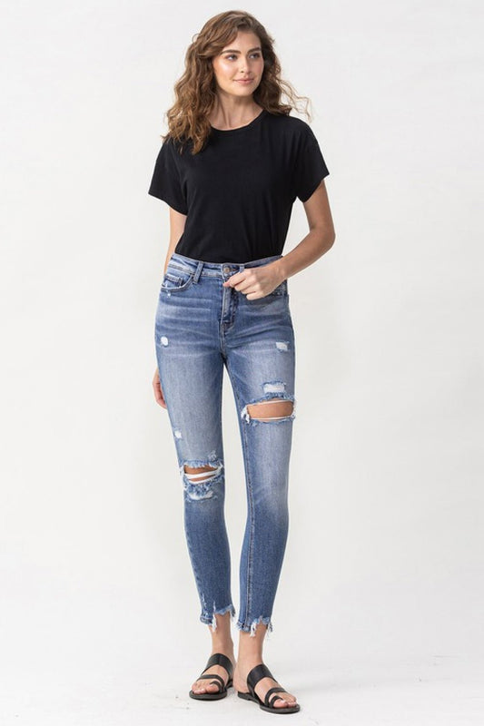 Lovervet Juliana Full Size High Rise Distressed Skinny Jeans - pvmark