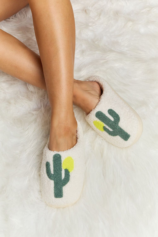 Melody Cactus Plush Slide Slippers - pvmark