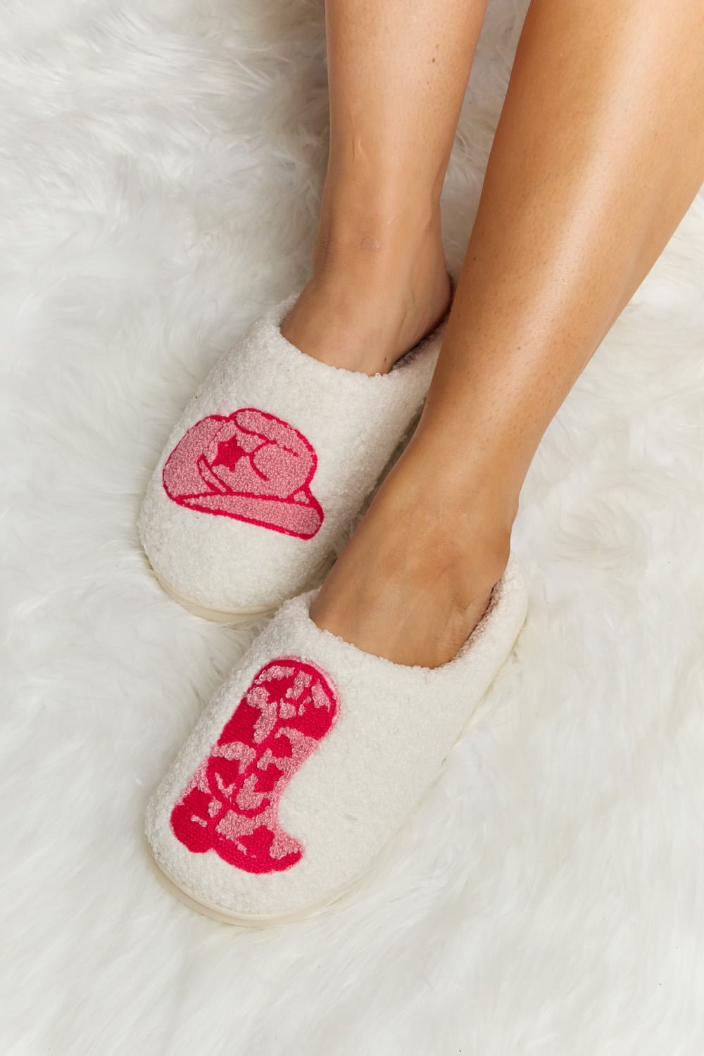 Melody Printed Plush Slide Slippers - pvmark