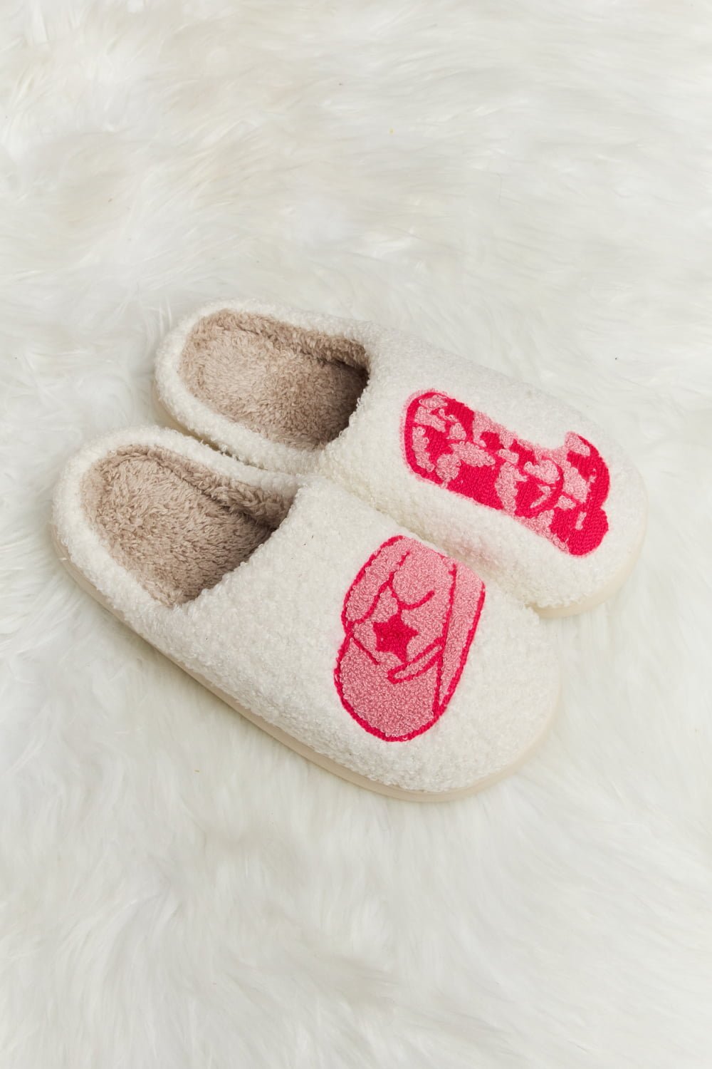 Melody Printed Plush Slide Slippers - pvmark