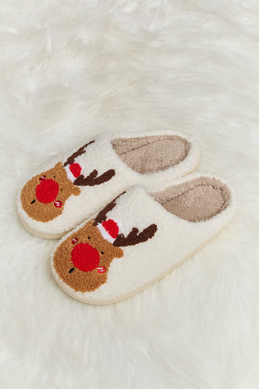 Melody Rudolph Print Plush Slide Slippers - pvmark