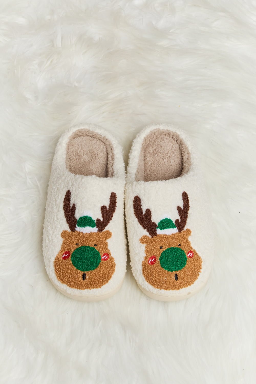 Melody Rudolph Print Plush Slide Slippers - pvmark