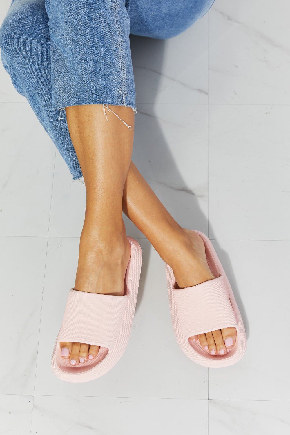 MMShoes Arms Around Me Open Toe Slide in Pink - pvmark