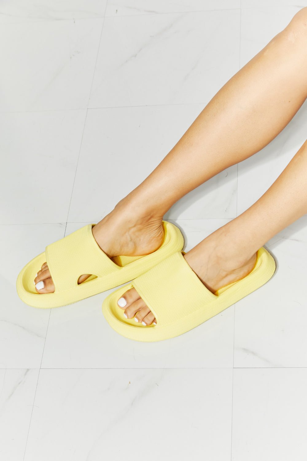 MMShoes Arms Around Me Open Toe Slide in Yellow - pvmark