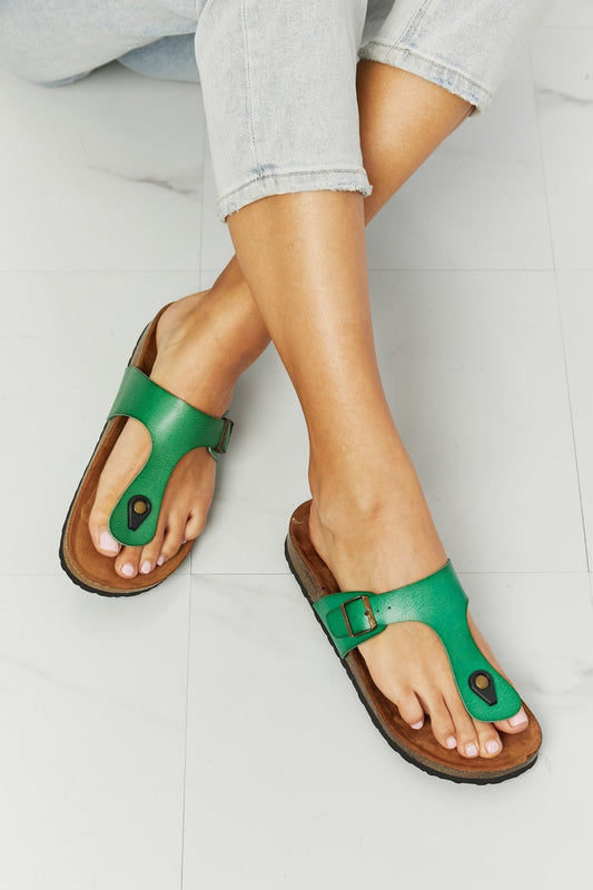 MMShoes Drift Away T-Strap Flip-Flop in Green - pvmark