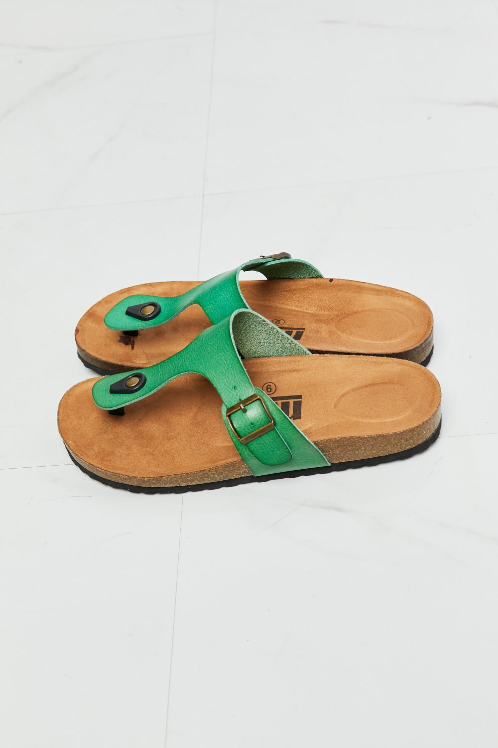 MMShoes Drift Away T-Strap Flip-Flop in Green - pvmark
