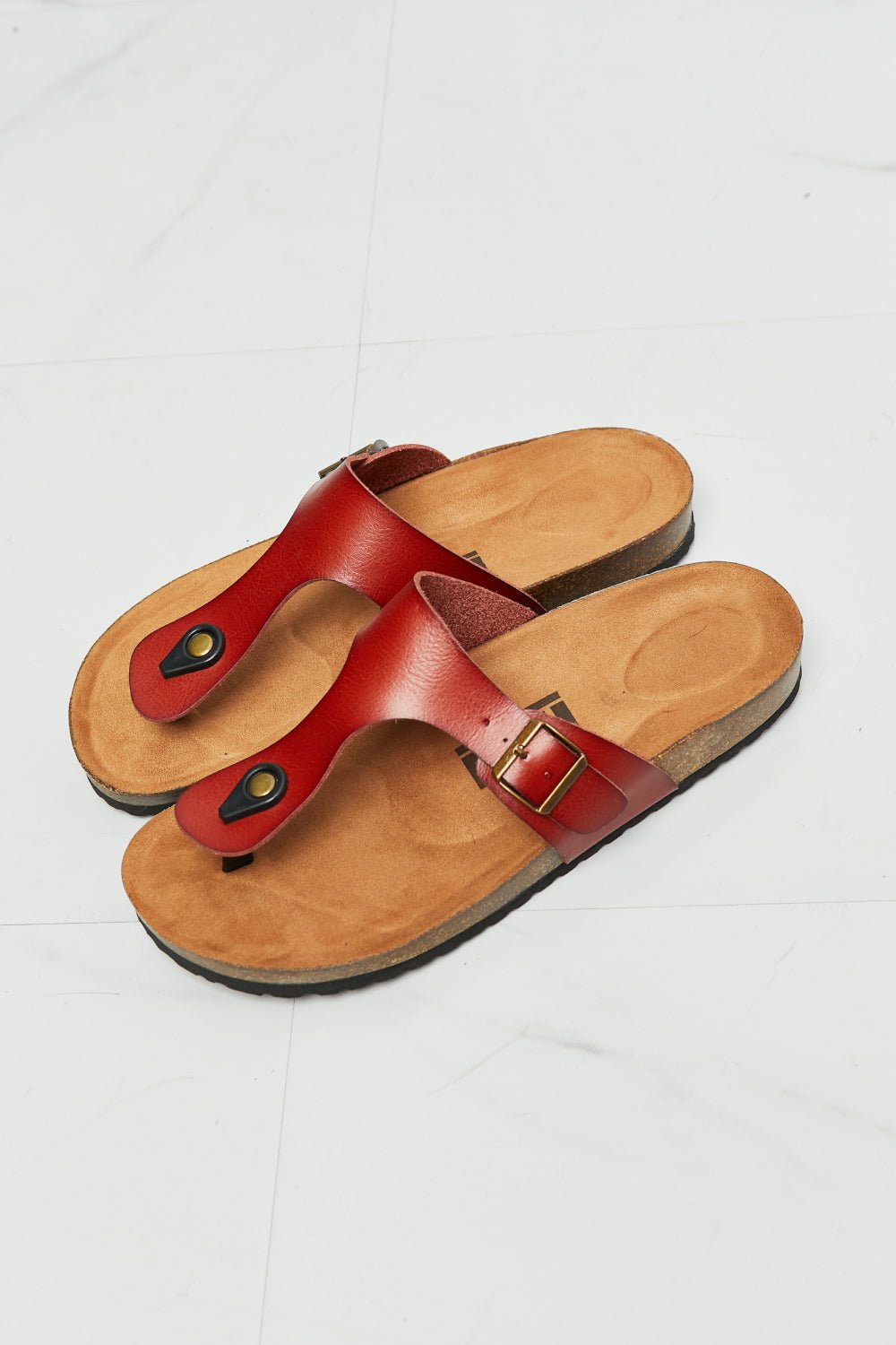 MMShoes Drift Away T-Strap Flip-Flop in Red - pvmark