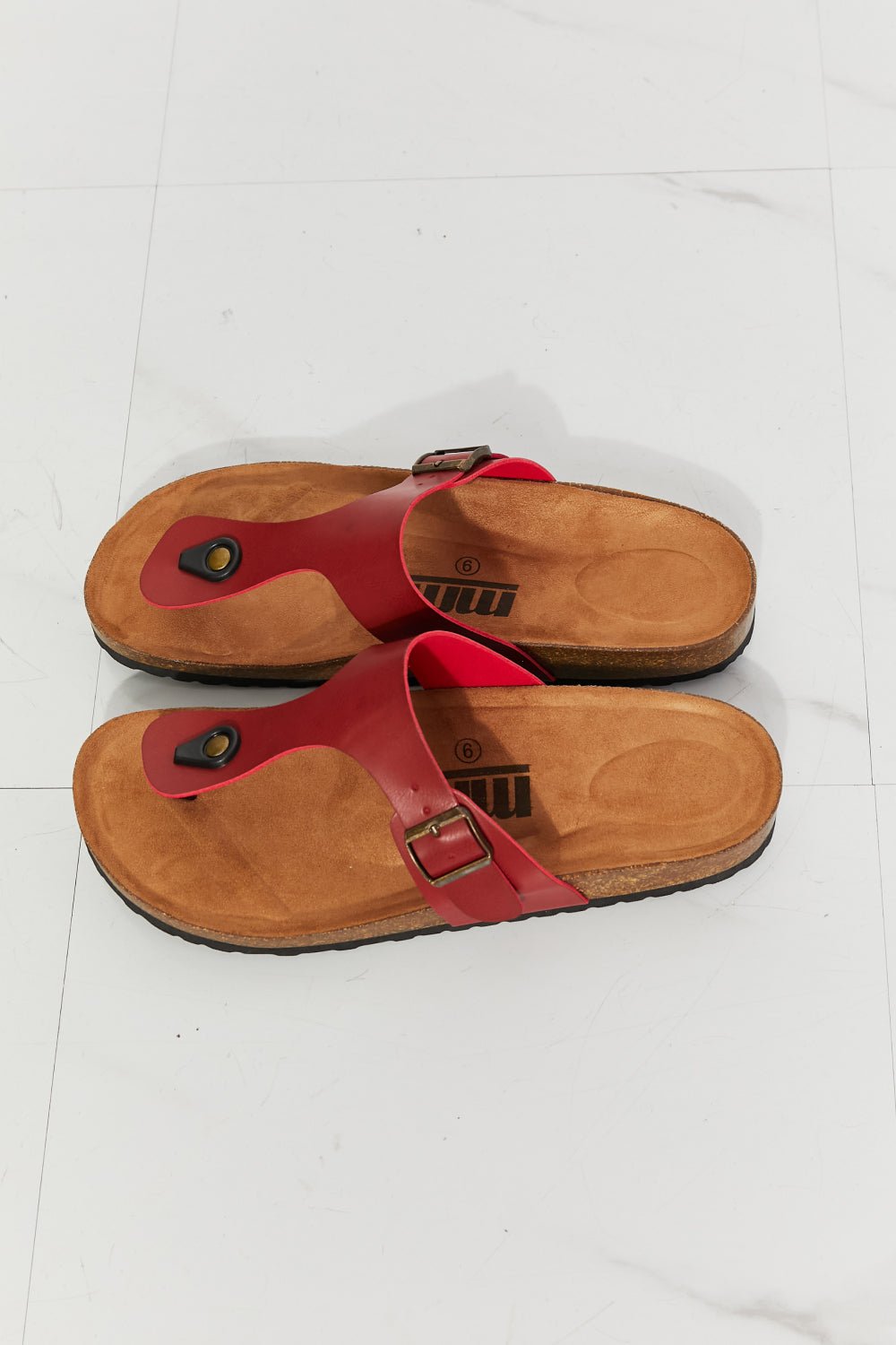 MMShoes Drift Away T-Strap Flip-Flop in Wine - pvmark