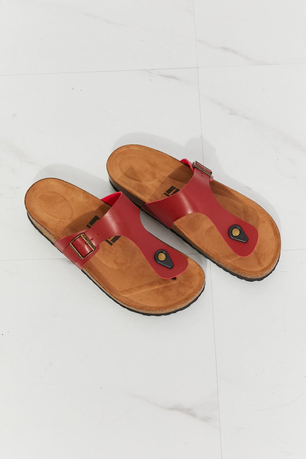 MMShoes Drift Away T-Strap Flip-Flop in Wine - pvmark