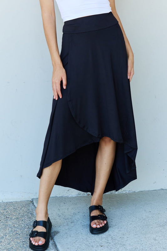 Ninexis First Choice High Waisted Flare Maxi Skirt in Black - pvmark
