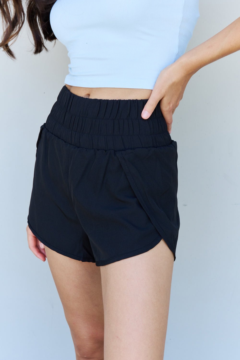 Ninexis Stay Active High Waistband Active Shorts in Black - pvmark