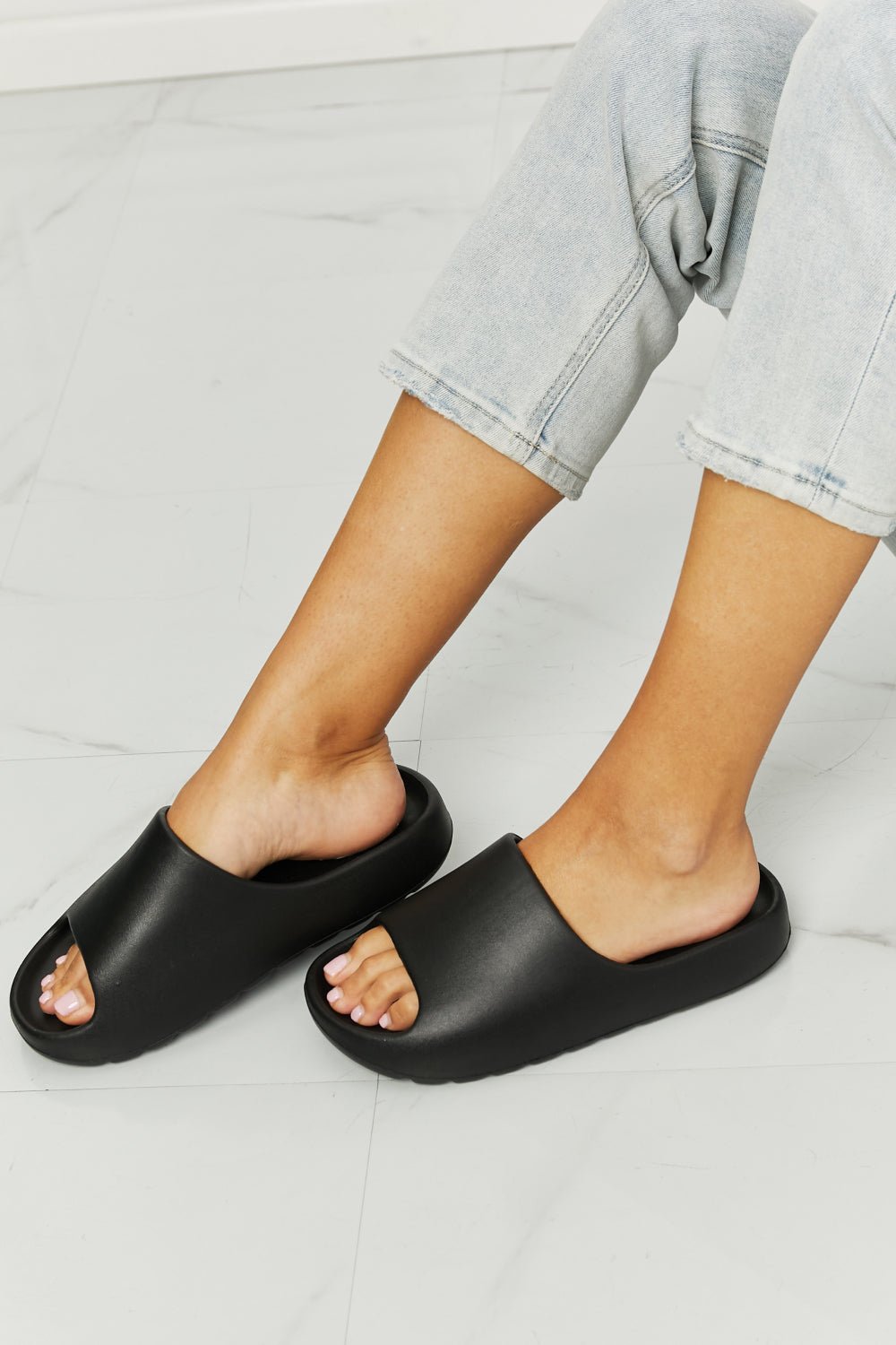 NOOK JOI In My Comfort Zone Slides in Black - pvmark