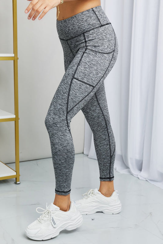 Rae Mode Full Size Heathered Wide Waistband Yoga Leggings - pvmark