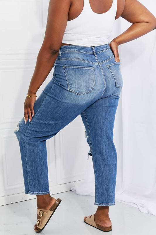 RISEN Full Size Emily High Rise Relaxed Jeans - pvmark