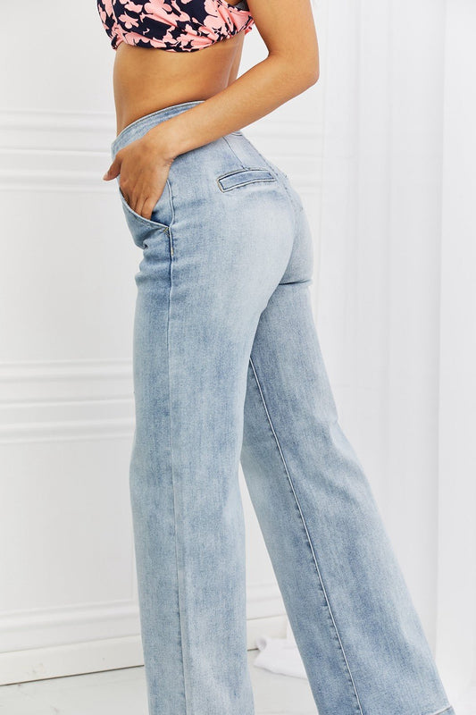 RISEN Full Size Luisa Wide Flare Jeans - pvmark
