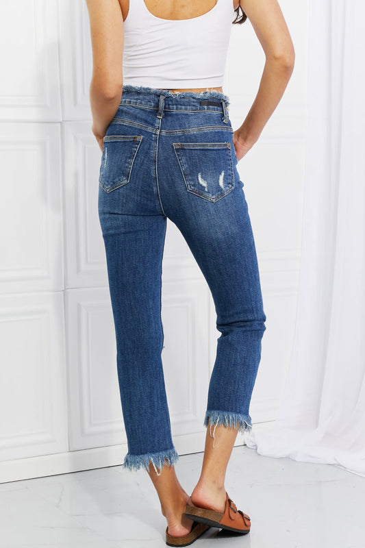 RISEN Full Size Undone Chic Straight Leg Jeans - pvmark