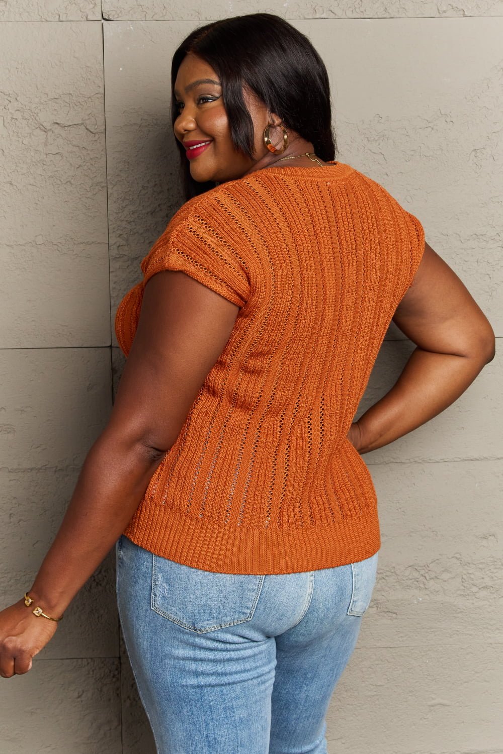 Sew In Love Full Size Preppy Casual Knit Sweater Vest - pvmark