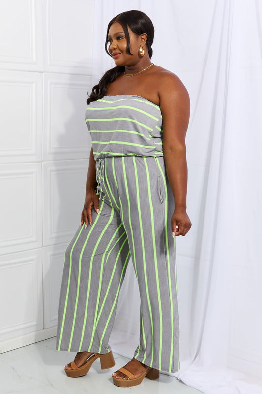 Sew In Love Pop Of Color Full Size Sleeveless Striped Jumpsuit - pvmark