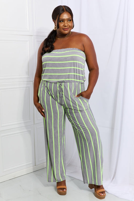 Sew In Love Pop Of Color Full Size Sleeveless Striped Jumpsuit - pvmark