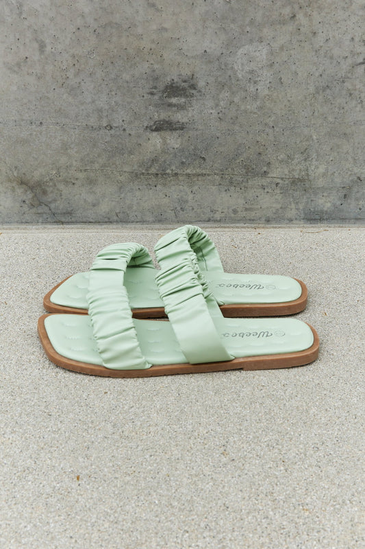Weeboo Double Strap Scrunch Sandal in Gum Leaf - pvmark