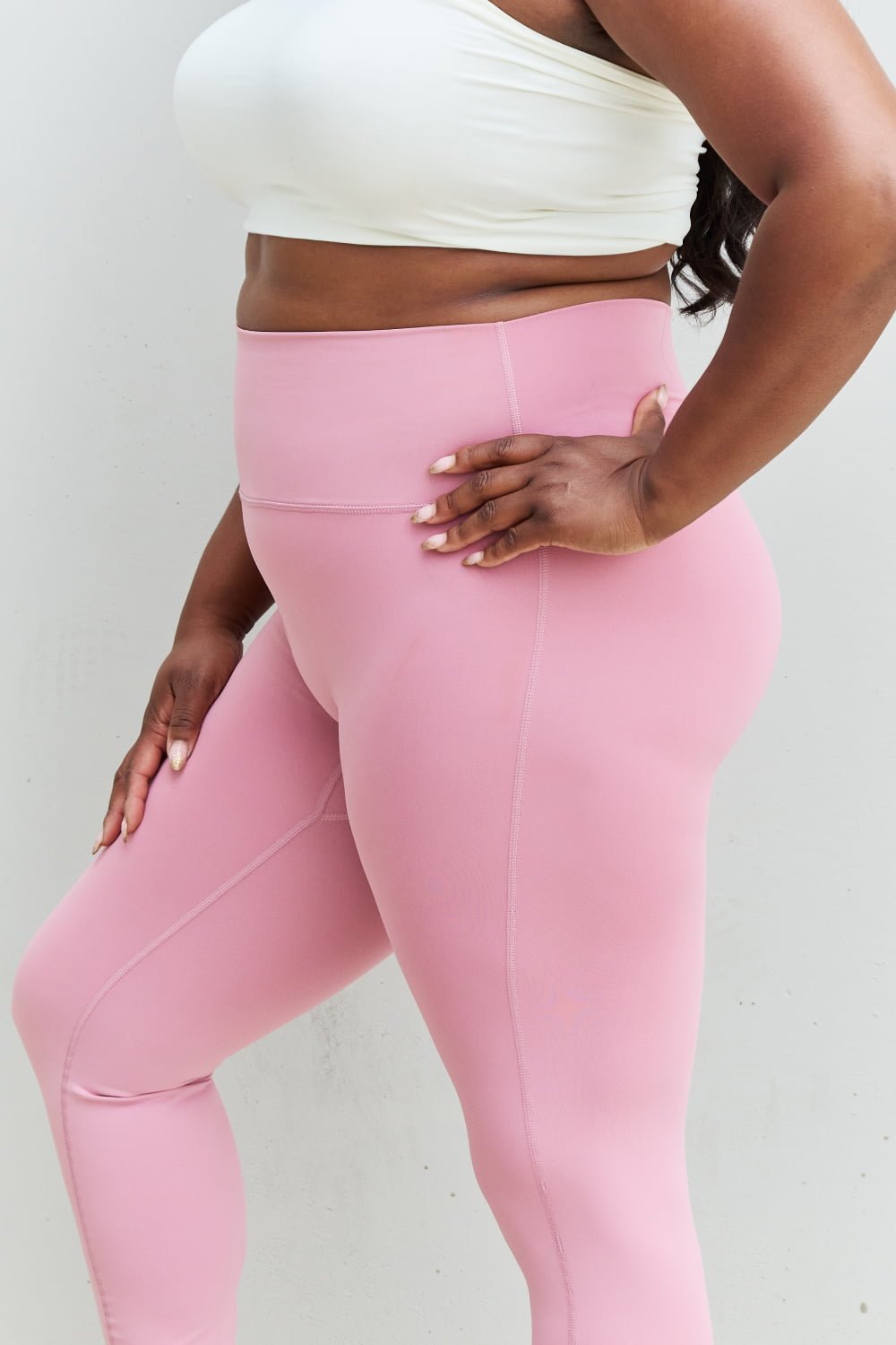 Zenana Fit For You Full Size High Waist Active Leggings in Light Rose - pvmark