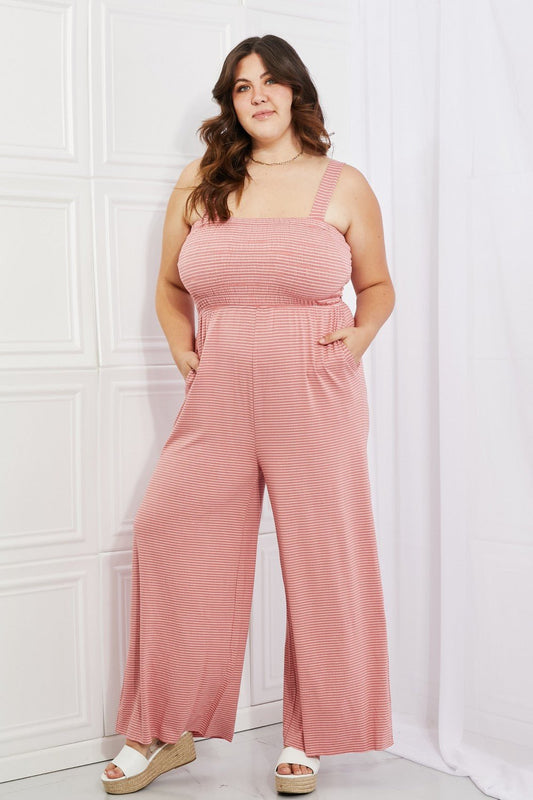Zenana Only Exception Full Size Striped Jumpsuit - pvmark